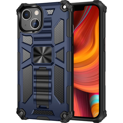 For iPhone 13 Pro Armor Shockproof TPU + PC Magnetic Protective Case with Holder (Blue) - iPhone 13 Pro Cases by buy2fix | Online Shopping UK | buy2fix