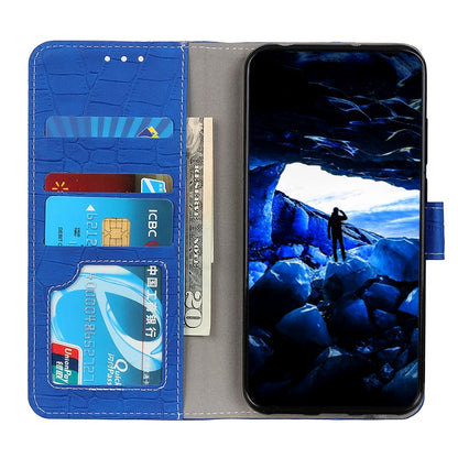 For Samsung Galaxy M32 Crocodile Texture Horizontal Flip Leather Case with Holder & Card Slots & Wallet(Blue) by buy2fix