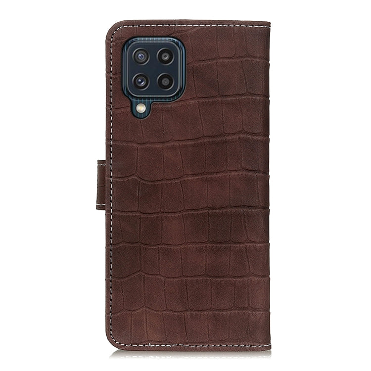 For Samsung Galaxy M32 Crocodile Texture Horizontal Flip Leather Case with Holder & Card Slots & Wallet(Brown) by buy2fix