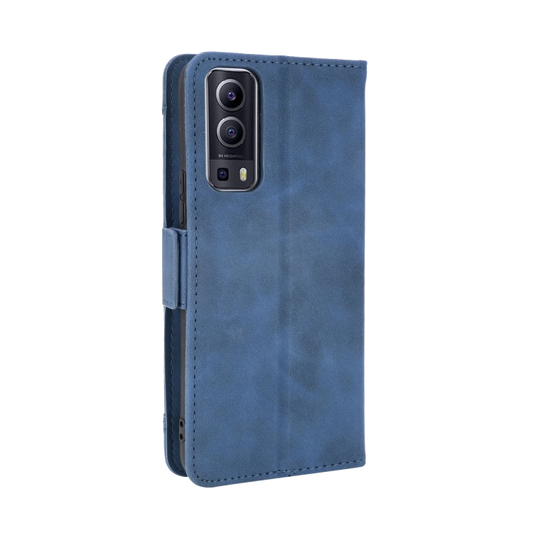 For vivo Y72 5G / iQOO Z3 5G Skin Feel Calf Pattern Horizontal Flip Leather Case with Holder & Card Slots & Photo Frame(Blue) - vivo Cases by buy2fix | Online Shopping UK | buy2fix