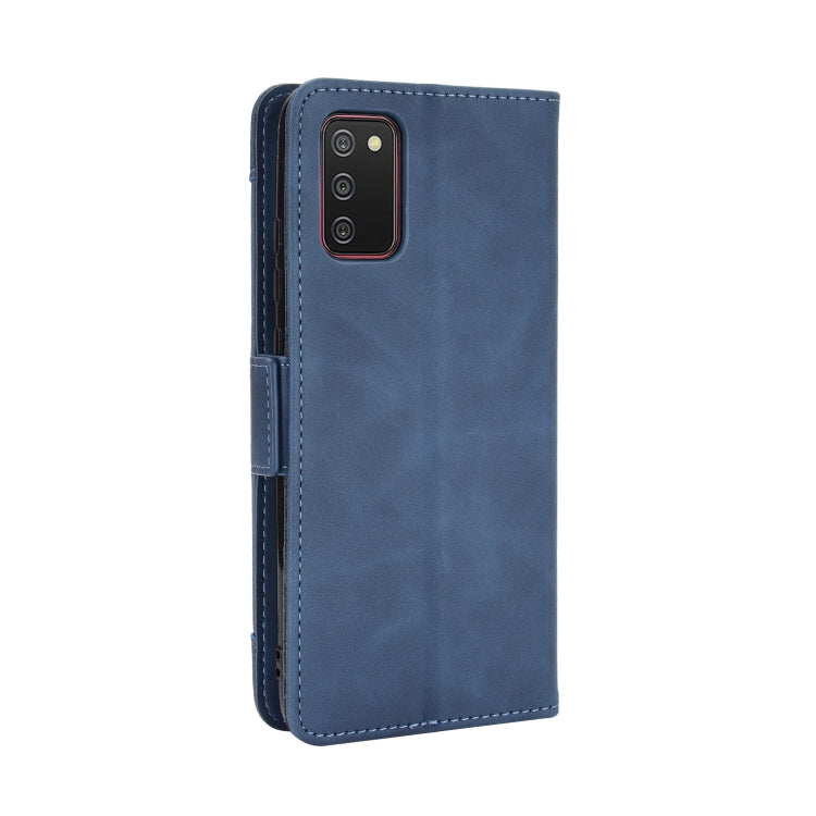 For Samsung Galaxy A03s 166mm Version Skin Feel Calf Pattern Horizontal Flip Leather Case with Holder & Card Slots & Photo Frame(Blue) by buy2fix