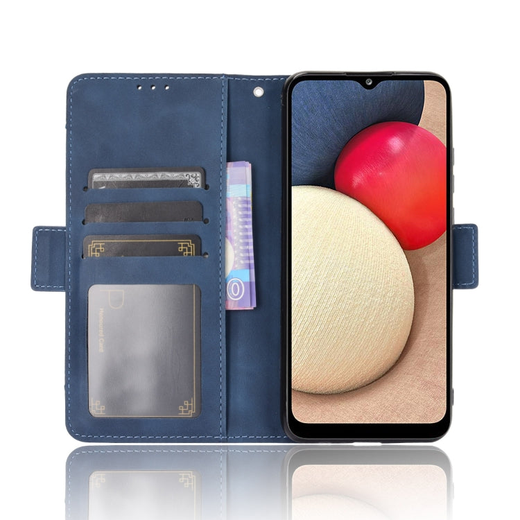 For Samsung Galaxy A03s 166mm Version Skin Feel Calf Pattern Horizontal Flip Leather Case with Holder & Card Slots & Photo Frame(Blue) by buy2fix