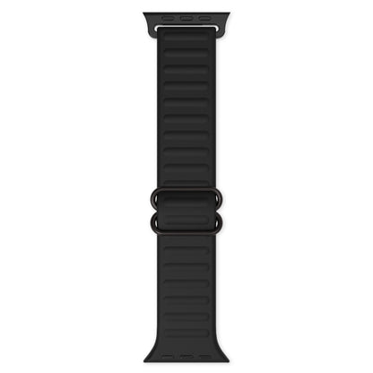 Japanese Word Buckle Silicone Watch Band For Apple Watch Ultra 49mm&Watch Ultra 2 49mm / Series 9&8&7 45mm / SE 3&SE 2&6&SE&5&4 44mm / 3&2&1 42mm(Black) by buy2fix