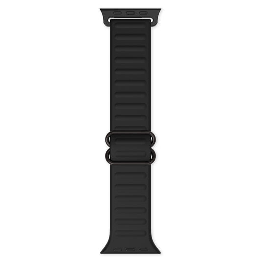 Japanese Word Buckle Silicone Watch Band For Apple Watch Ultra 49mm&Watch Ultra 2 49mm / Series 9&8&7 45mm / SE 3&SE 2&6&SE&5&4 44mm / 3&2&1 42mm(Black) by buy2fix