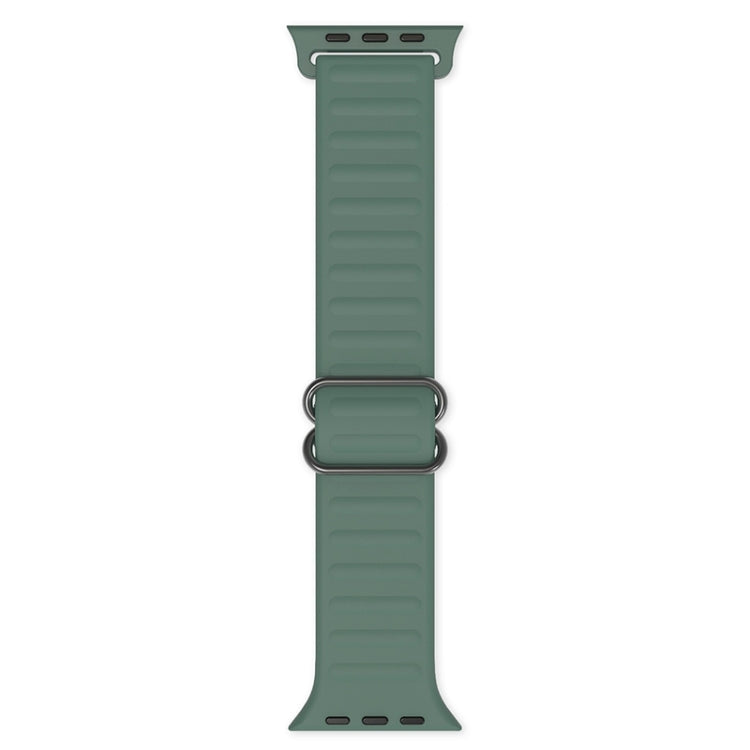 Japanese Word Buckle Silicone Watch Band For Apple Watch Ultra 49mm&Watch Ultra 2 49mm / Series 9&8&7 45mm / SE 3&SE 2&6&SE&5&4 44mm / 3&2&1 42mm(Pine Needle Green) by buy2fix