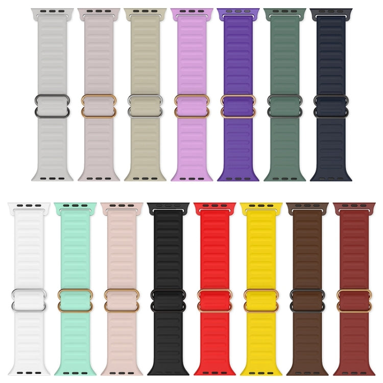 Japanese Word Buckle Silicone Watch Band For Apple Watch Ultra 49mm&Watch Ultra 2 49mm / Series 9&8&7 45mm / SE 3&SE 2&6&SE&5&4 44mm / 3&2&1 42mm(Pine Needle Green) by buy2fix