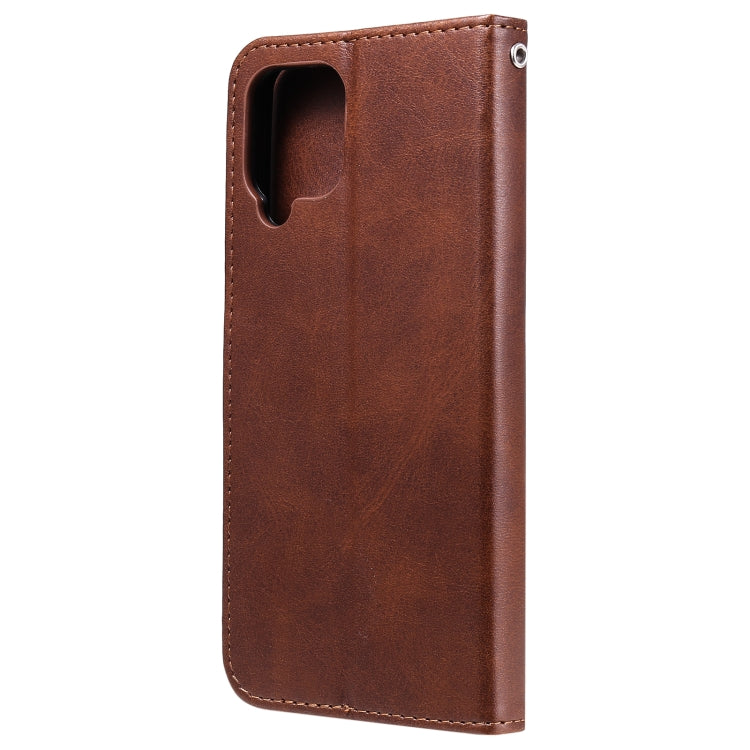 For Samsung Galaxy A22 4G Fashion Calf Texture Zipper Horizontal Flip Leather Case with Holder & Card Slots & Wallet(Brown) by buy2fix