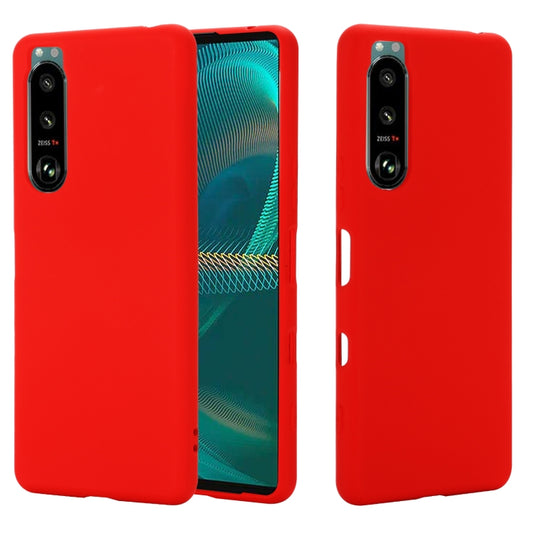 For Sony Xperia 5 III Solid Color Liquid Silicone Dropproof Full Coverage Protective Case(Red) - Sony Cases by buy2fix | Online Shopping UK | buy2fix