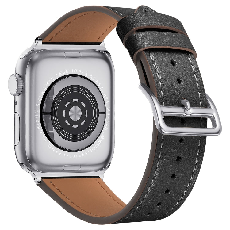 Small Waist Leather Watch Band For Apple Watch Ultra 49mm&Watch Ultra 2 49mm / Series 9&8&7 45mm / SE 3&SE 2&6&SE&5&4 44mm / 3&2&1 42mm(Black) by buy2fix