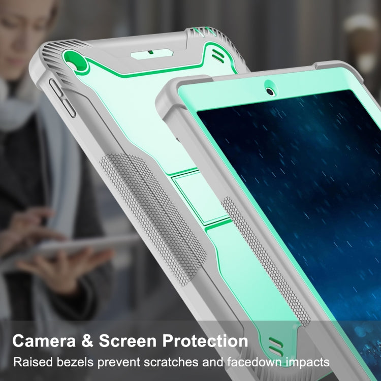 Silicone + PC Shockproof Protective Case with Holder For iPad 9.7 inch (2017/2018)(Gray + Green) - iPad 9.7 (2018) & (2017) Cases by buy2fix | Online Shopping UK | buy2fix