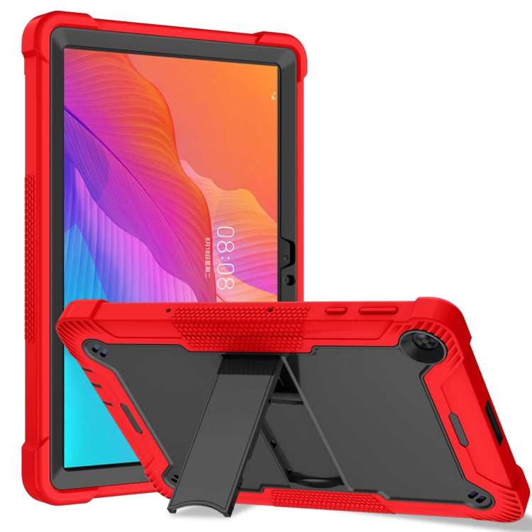 For Huawei MatePad T 10s Silicone + PC Shockproof Protective Case with Holder(Red + Black) - Huawei by buy2fix | Online Shopping UK | buy2fix