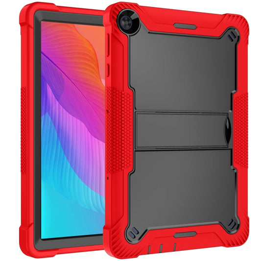 For Huawei MatePad T 10s / 10 Silicone + PC Shockproof Protective Case with Holder(Red + Black) by buy2fix