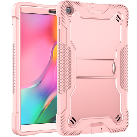 For Samsung Galaxy Tab A 10.1 (2019) Silicone + PC Shockproof Protective Case with Holder(Rose Gold) by buy2fix