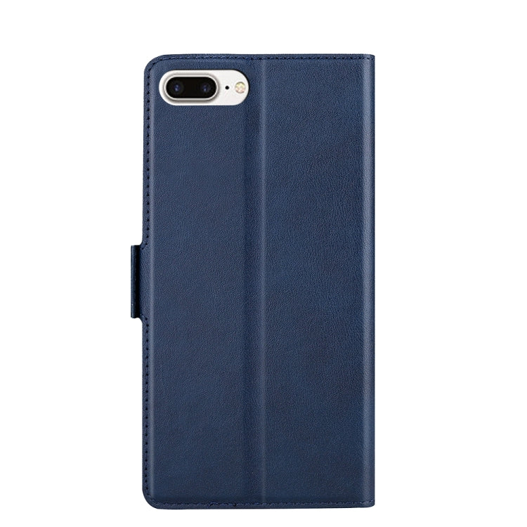 Ultra-thin Voltage Side Buckle PU + TPU Horizontal Flip Leather Case with Holder & Card Slot For iPhone 8 Plus & 7 Plus(Blue) - More iPhone Cases by buy2fix | Online Shopping UK | buy2fix