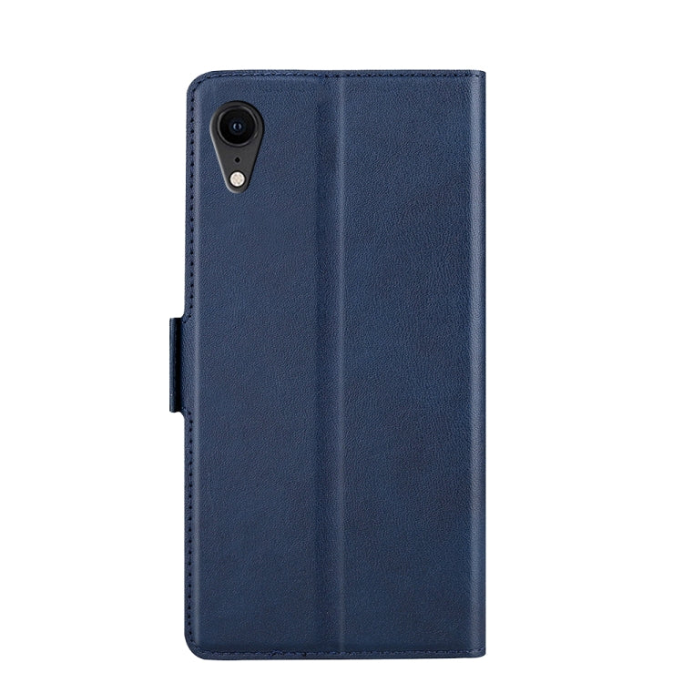 For iPhone XR Ultra-thin Voltage Side Buckle PU + TPU Horizontal Flip Leather Case with Holder & Card Slot(Blue) - More iPhone Cases by buy2fix | Online Shopping UK | buy2fix