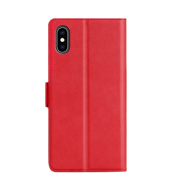 For iPhone XS Max Ultra-thin Voltage Side Buckle PU + TPU Horizontal Flip Leather Case with Holder & Card Slot(Red) - More iPhone Cases by buy2fix | Online Shopping UK | buy2fix