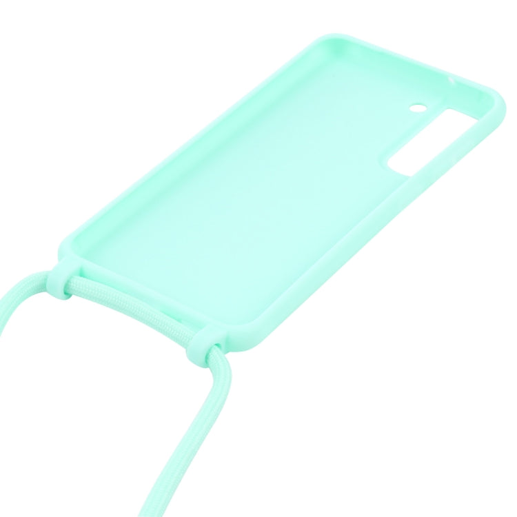 For Samsung Galaxy S21 FE Candy Colors TPU Protective Case with Lanyard(Mint Green) by buy2fix