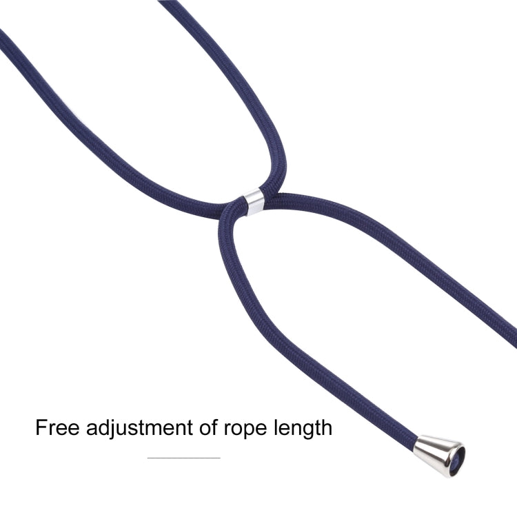 For Samsung Galaxy S21 FE Candy Colors TPU Protective Case with Lanyard(Dark Blue) by buy2fix