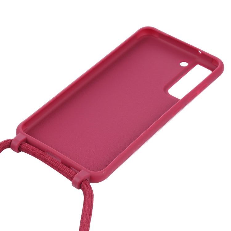 For Samsung Galaxy S21 FE Candy Colors TPU Protective Case with Lanyard(Red) by buy2fix