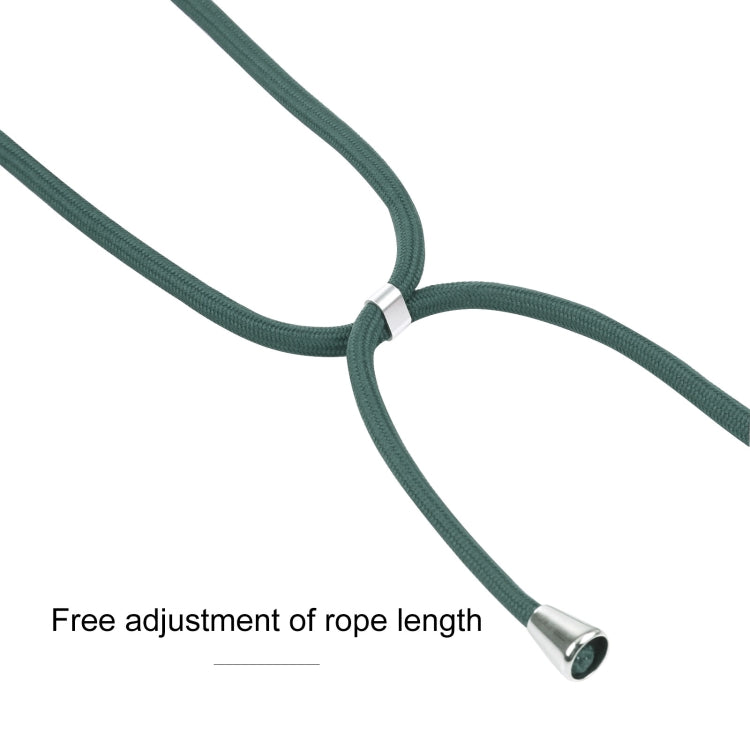 For Samsung Galaxy S21 FE Candy Colors TPU Protective Case with Lanyard(Dark Green) by buy2fix