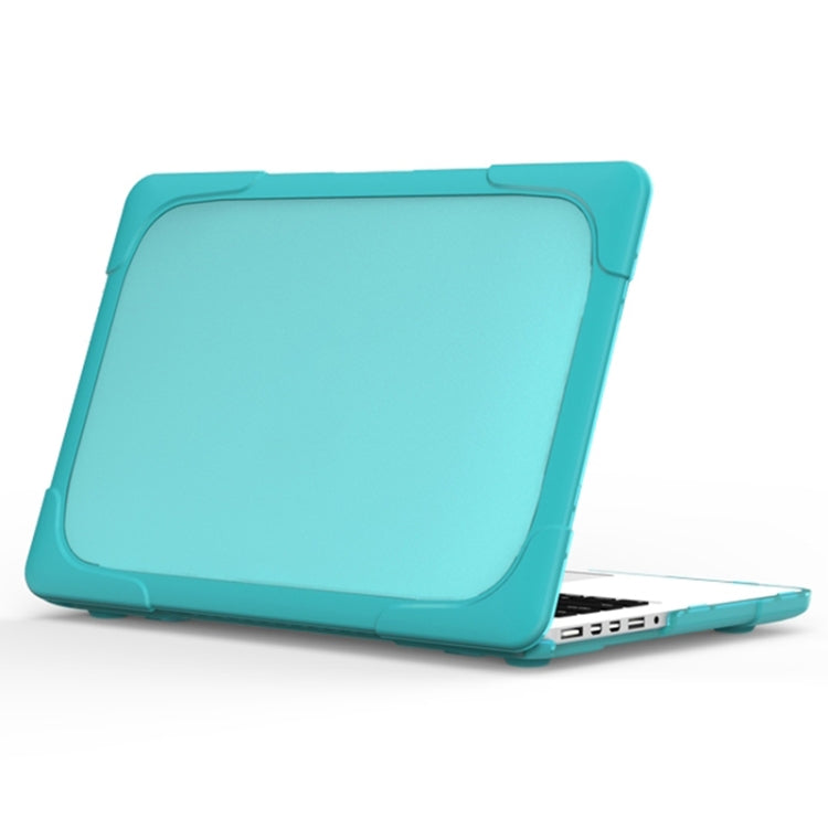 TPU + PC Two-color Anti-fall Laptop Protective Case For MacBook Pro Retina 15.4 inch A1398(Sky Blue) by buy2fix