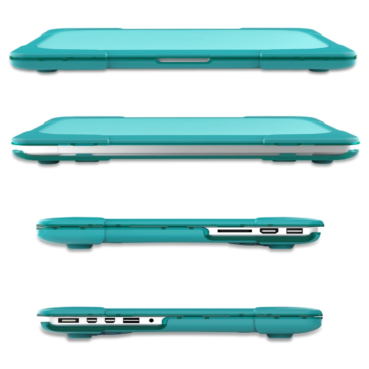 TPU + PC Two-color Anti-fall Laptop Protective Case For MacBook Pro Retina 15.4 inch A1398(Sky Blue) by buy2fix