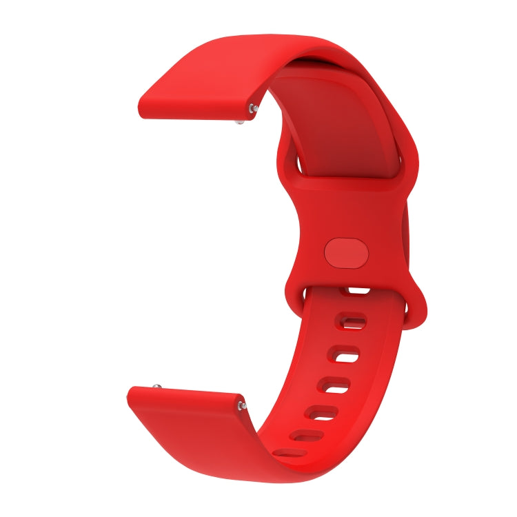 22mm For Apex 46mm /  Apex Pro / Ticwatch Pro 3 Universal Inner Back Buckle Perforation Silicone Watch Band(Red) - Watch Bands by buy2fix | Online Shopping UK | buy2fix