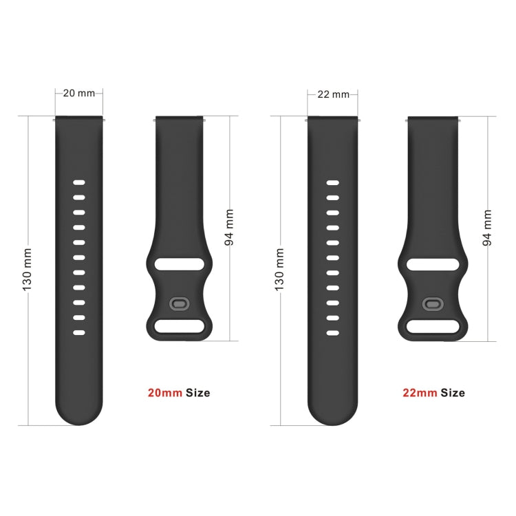 22mm For Apex 46mm /  Apex Pro / Ticwatch Pro 3 Universal Inner Back Buckle Perforation Silicone Watch Band(Midnight Blue) - Watch Bands by buy2fix | Online Shopping UK | buy2fix