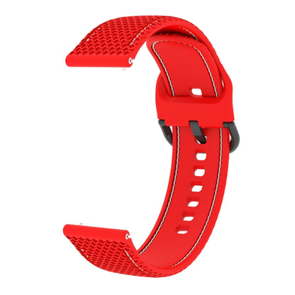 20mm For Samsung Galaxy Watch Active 2 Two-color Stitching Silicone Watch Band(Red) - Watch Bands by buy2fix | Online Shopping UK | buy2fix