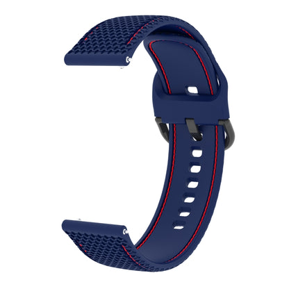 20mm For Samsung Galaxy Watch Active 2 Two-color Stitching Silicone Watch Band(Midnight Blue) - Watch Bands by buy2fix | Online Shopping UK | buy2fix