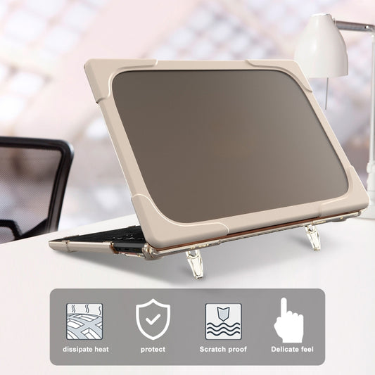 For Microsoft Surface Laptop 2 / 3 / 4 / 5 13.5 inch 1769 / 1867 / 1958 / 1950 Cloth TPU + PC Two-color Anti-fall Laptop Protective Case(Khaki) by buy2fix