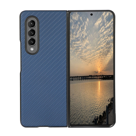 For Samsung Galaxy Z Fold3 5G Carbon Fiber Texture Shockproof Protective Case(Blue)