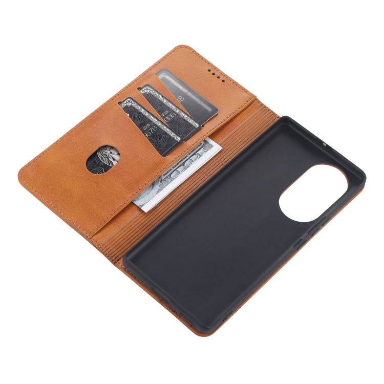 For Honor 50 AZNS Magnetic Calf Texture Horizontal Flip Leather Case with Card Slots & Holder & Wallet(Dark Brown) - Honor Cases by AZNS | Online Shopping UK | buy2fix