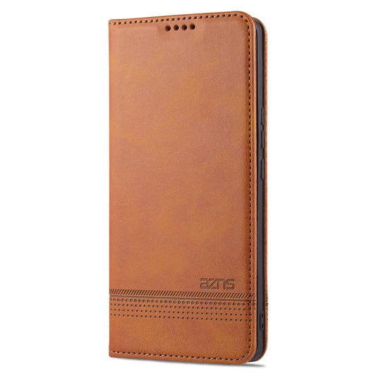 For Honor 50 AZNS Magnetic Calf Texture Horizontal Flip Leather Case with Card Slots & Holder & Wallet(Light Brown) by AZNS