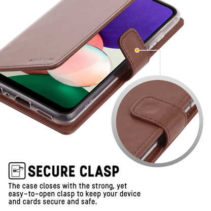 For Samsung Galaxy A22 5G GOOSPERY BLUE MOON Crazy Horse Texture Horizontal Flip Leather Case with Holder & Card Slot & Wallet(Brown) - Galaxy Phone Cases by GOOSPERY | Online Shopping UK | buy2fix