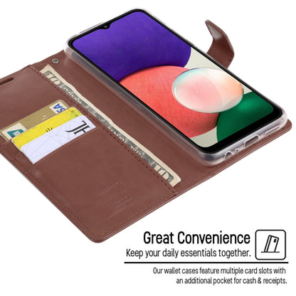 For Samsung Galaxy A22 5G GOOSPERY BLUE MOON Crazy Horse Texture Horizontal Flip Leather Case with Holder & Card Slot & Wallet(Brown) - Galaxy Phone Cases by GOOSPERY | Online Shopping UK | buy2fix