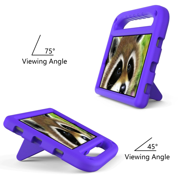 For Huawei MediaPad M5 Lite 8.0 inch Handle Portable EVA Shockproof Anti Falling Protective Case with Triangle Holder(Purple) - Huawei by buy2fix | Online Shopping UK | buy2fix