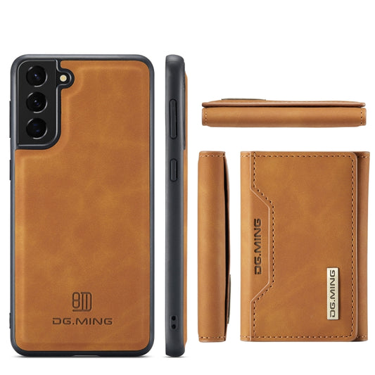 For Samsung Galaxy S21 DG.MING M2 Series 3-Fold Multi Card Bag Back Cover Shockproof Case with Wallet & Holder Function(Brown) by DG.MING