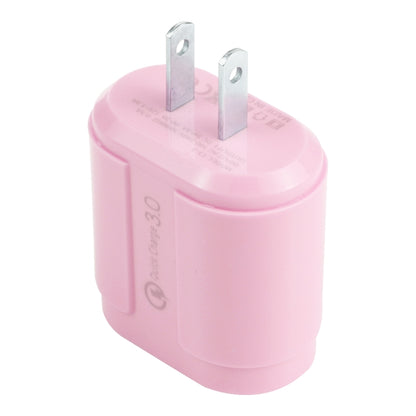 13-3 QC3.0 Single USB Interface Macarons Travel Charger, US Plug(Pink) - Mobile Accessories by buy2fix | Online Shopping UK | buy2fix