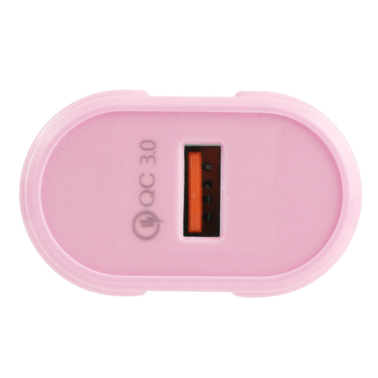 13-3 QC3.0 Single USB Interface Macarons Travel Charger, US Plug(Pink) - Mobile Accessories by buy2fix | Online Shopping UK | buy2fix