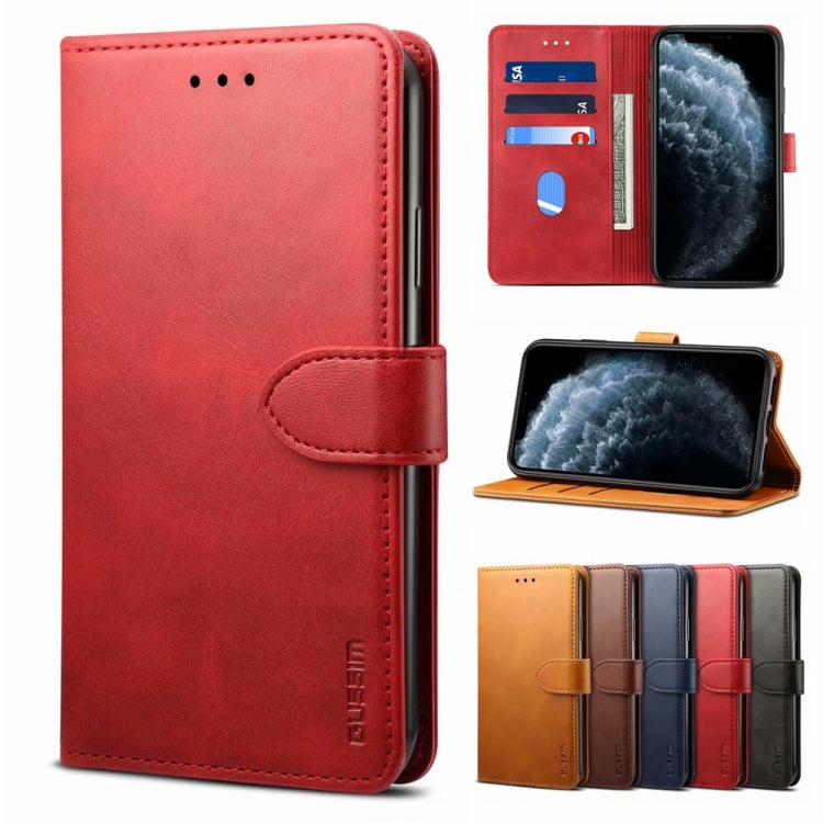 For Samsung Galaxy S21 5G GUSSIM Business Style Horizontal Flip Leather Case with Holder & Card Slots & Wallet(Red) - Galaxy S21 5G Cases by GUSSIM | Online Shopping UK | buy2fix