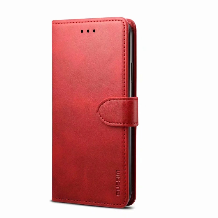 For Samsung Galaxy S21 FE GUSSIM Business Style Horizontal Flip Leather Case with Holder & Card Slots & Wallet(Red) - Galaxy Phone Cases by GUSSIM | Online Shopping UK | buy2fix