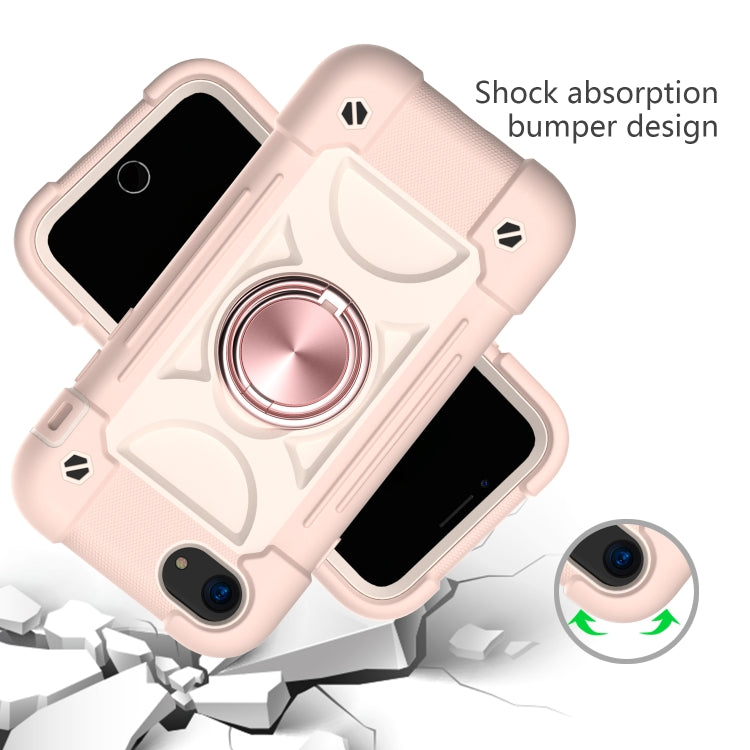 Shockproof Silicone + PC Protective Case with Dual-Ring Holder For iPhone 6/6s/7/8/SE 2022 / SE 2020(Rose Gold) - iPhone SE 2022 / 2020 / 8 / 7 Cases by buy2fix | Online Shopping UK | buy2fix
