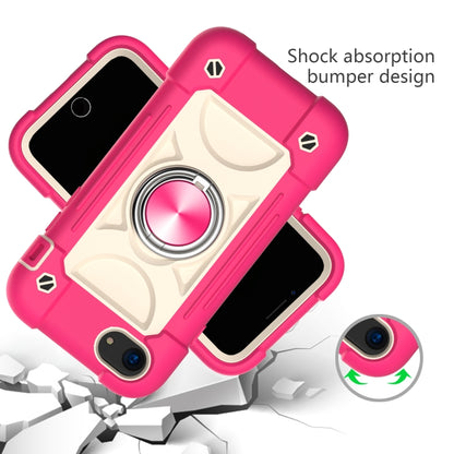 Shockproof Silicone + PC Protective Case with Dual-Ring Holder For iPhone 6/6s/7/8/SE 2022 / SE 2020(Rose Red) - iPhone SE 2022 / 2020 / 8 / 7 Cases by buy2fix | Online Shopping UK | buy2fix
