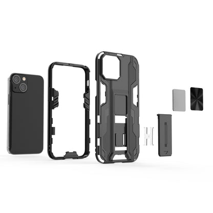 For iPhone 13 mini Supersonic PC + TPU Shock-proof Protective Case with Holder (Black) - iPhone 13 mini Cases by buy2fix | Online Shopping UK | buy2fix