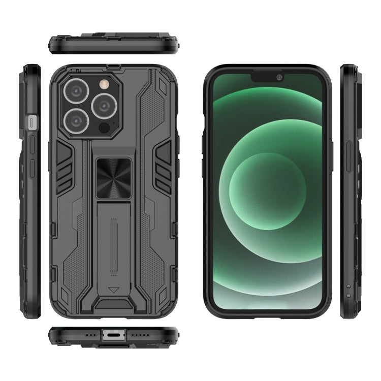 For iPhone 13 Pro Supersonic PC + TPU Shock-proof Protective Case with Holder (Black) - iPhone 13 Pro Cases by buy2fix | Online Shopping UK | buy2fix