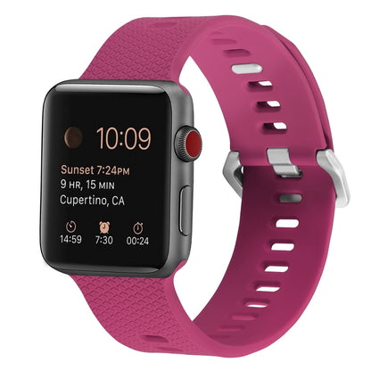 Silicone Watch Band For Apple Watch Series 9&8&7 41mm / SE 3&SE 2&6&SE&5&4 40mm / 3&2&1 38mm(Barbie Pink) - Watch Bands by buy2fix | Online Shopping UK | buy2fix