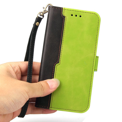 For iPhone 13 mini Business Stitching-Color Horizontal Flip PU Leather Case with Holder & Card Slots & Photo Frame (Green) - iPhone 13 mini Cases by buy2fix | Online Shopping UK | buy2fix