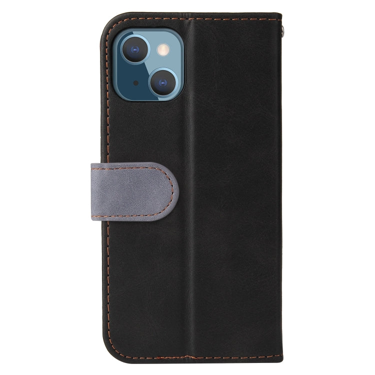 For iPhone 13 mini Business Stitching-Color Horizontal Flip PU Leather Case with Holder & Card Slots & Photo Frame (Grey) - iPhone 13 mini Cases by buy2fix | Online Shopping UK | buy2fix