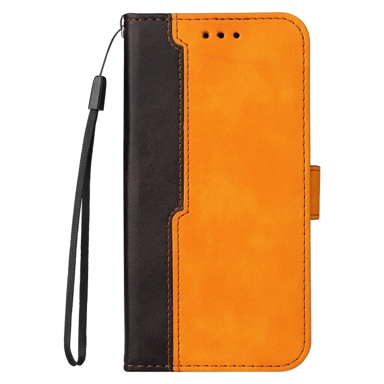 For iPhone 13 mini Business Stitching-Color Horizontal Flip PU Leather Case with Holder & Card Slots & Photo Frame (Orange) - iPhone 13 mini Cases by buy2fix | Online Shopping UK | buy2fix